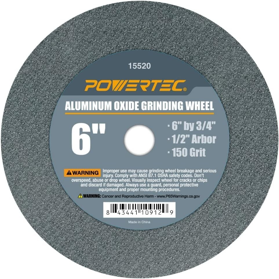 6-Inch 150 Grit Aluminum Oxide Grinding Wheel for Precision Sharpening & Shaping