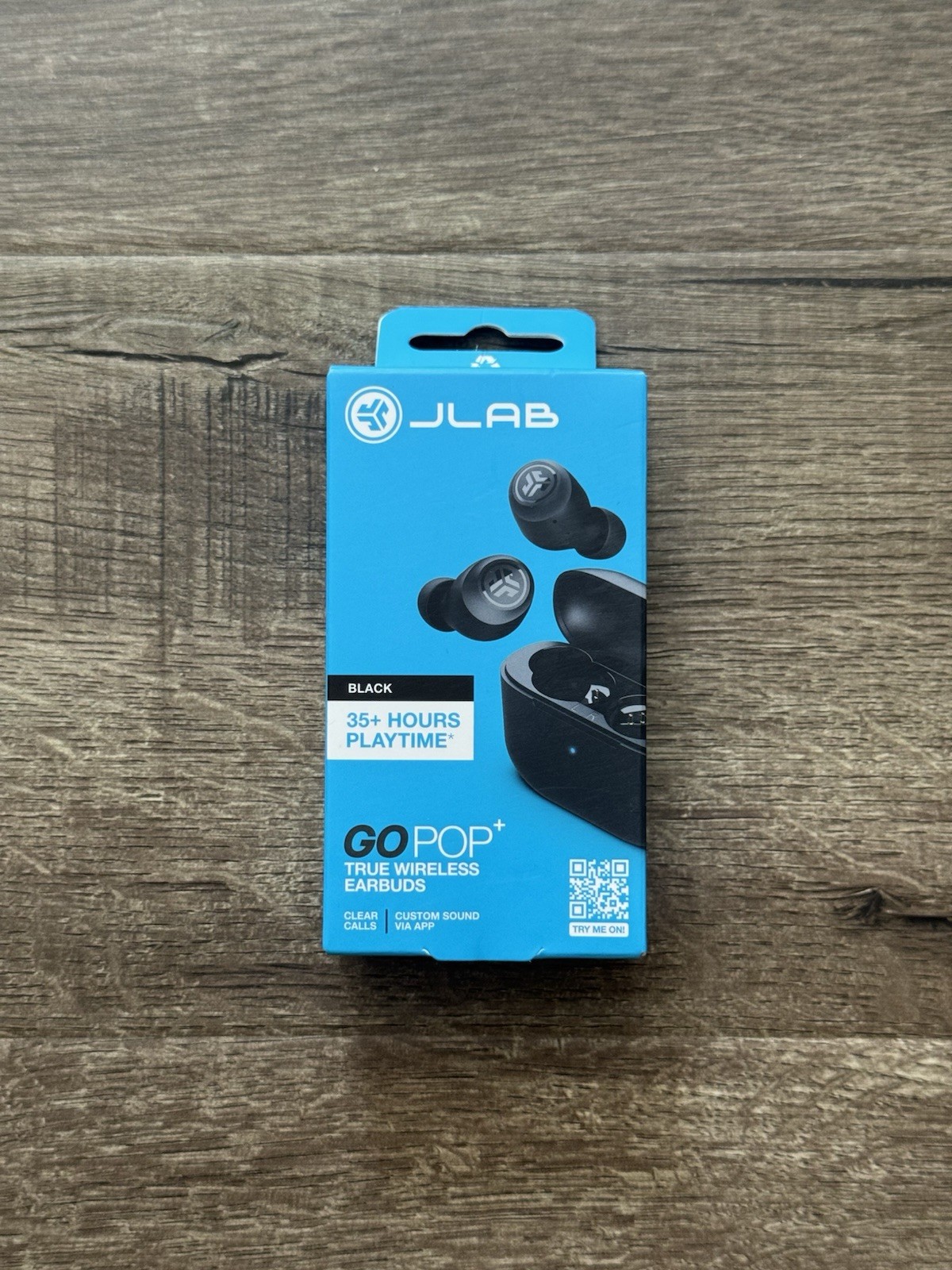 JLab GO POP+ True Wireless Bluetooth Earbuds Black EBGAIRPOPRBLK124 - Brand New
