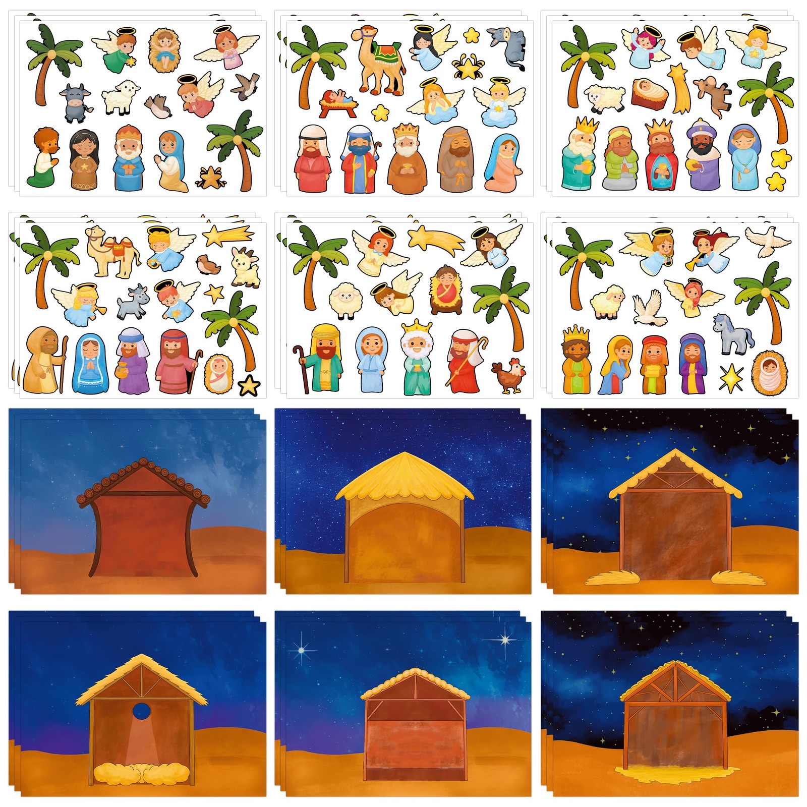 36PCS Nativity Scene Stickers, Religious Christian Christmas Stickers Nativit...