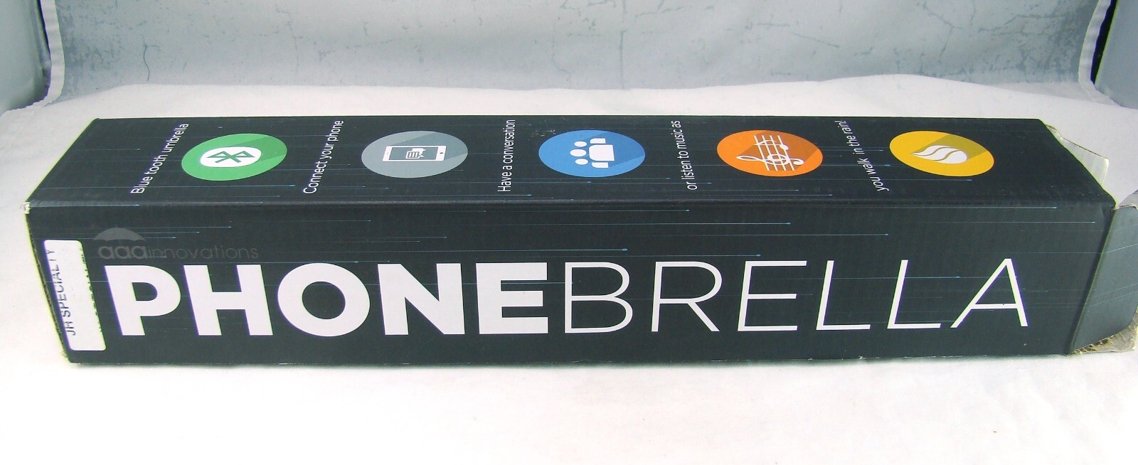 Phonebrella Folding Umbrella with Bluetooth Handle NEW in torn box READ