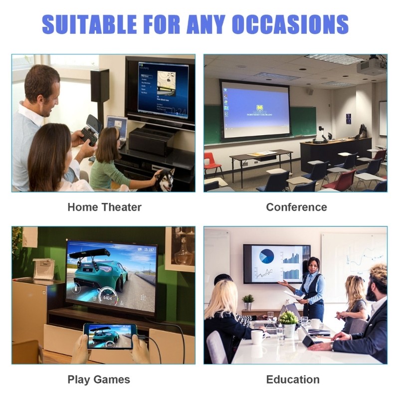 USB C Video Connection Adapter, 4K60Hz Video Adapter Fast Efficient Professional