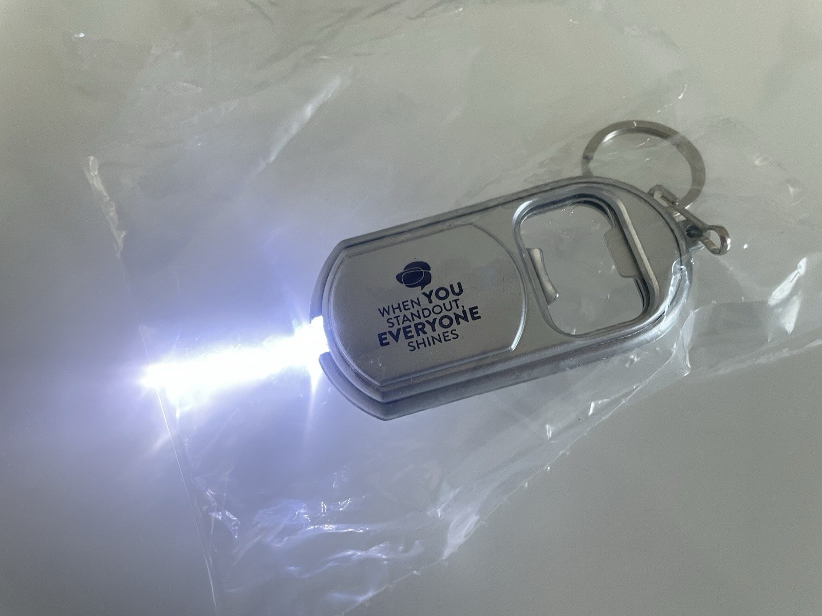 “When You Stand Out” Flashlight Keychain Pocket MultiTool Mini Bottle Opener EDC
