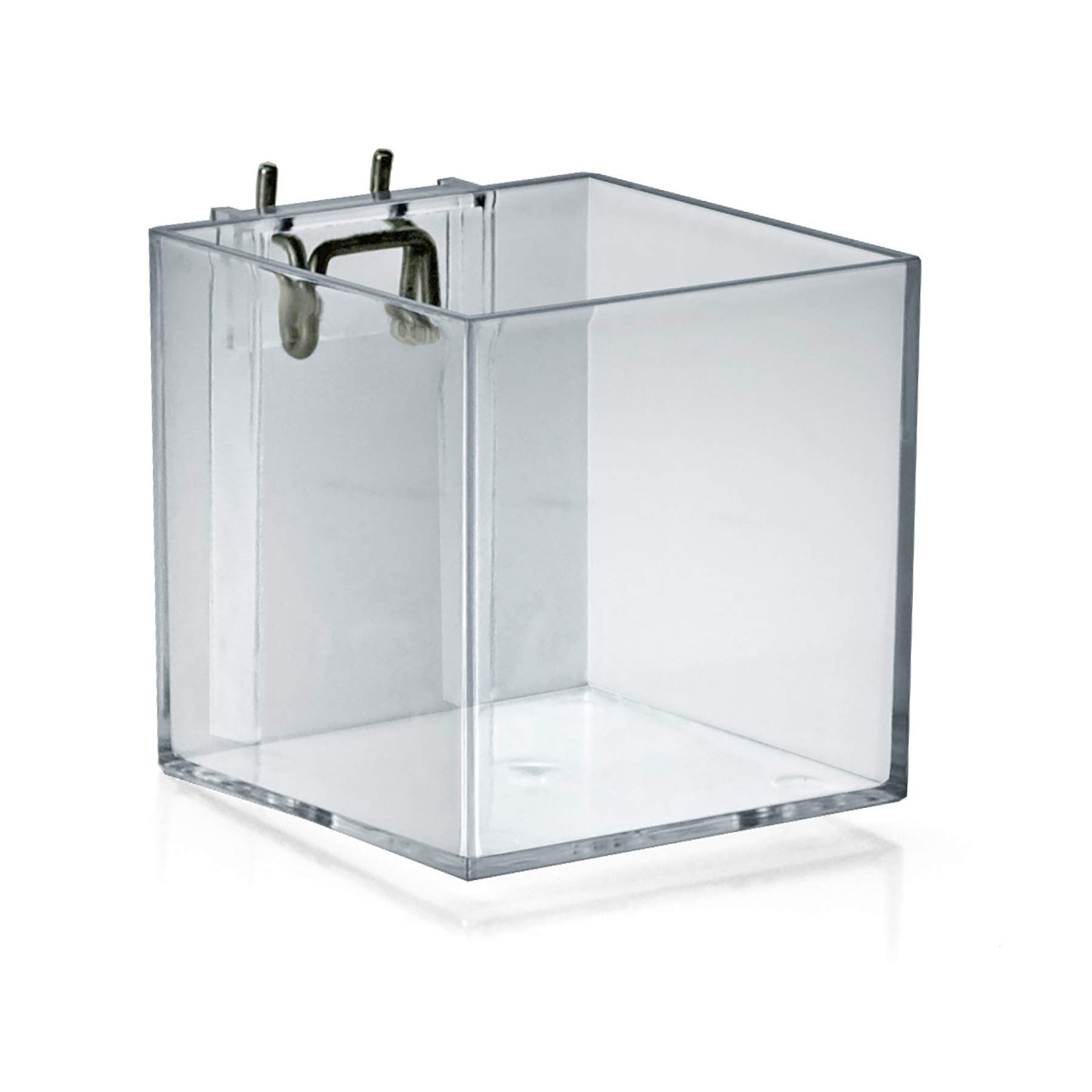 Azar Displays 256105 4-Inch Acrylic Cube Bin for Pegboard or Slatwall, Pack of 4