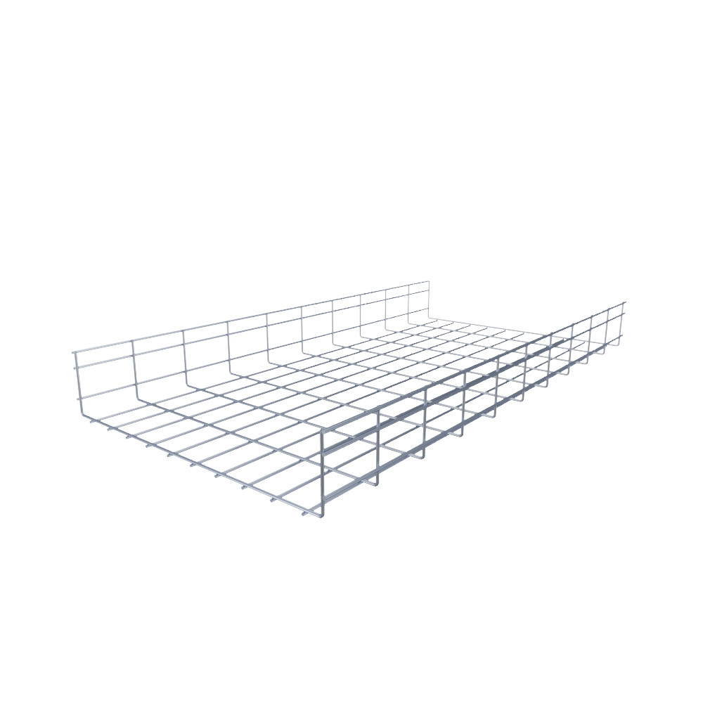 NavePoint Electro Zinc Plated Wire Mesh Cable Tray, 19.69"W x 3.94"D x 118.12"L