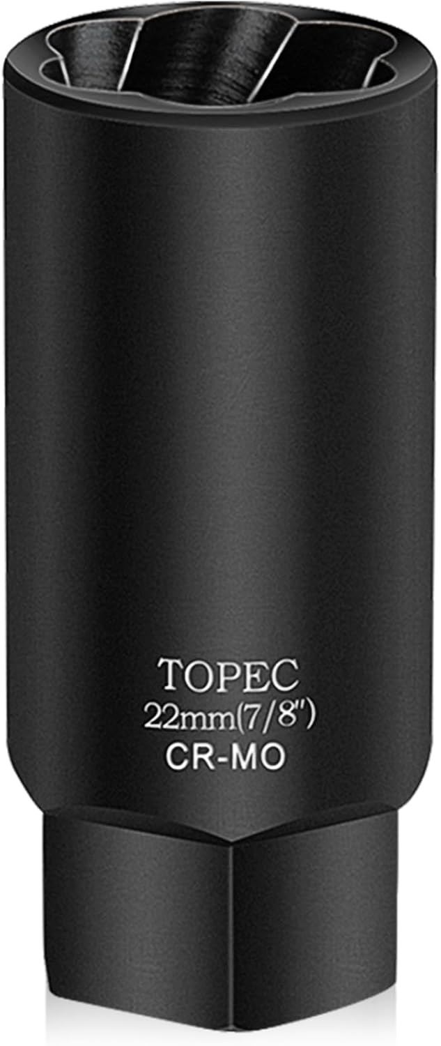 Topec 22MM Deep Lug Nut Extractor Socket - 1/2" Drive Stripped Bolt 22mm