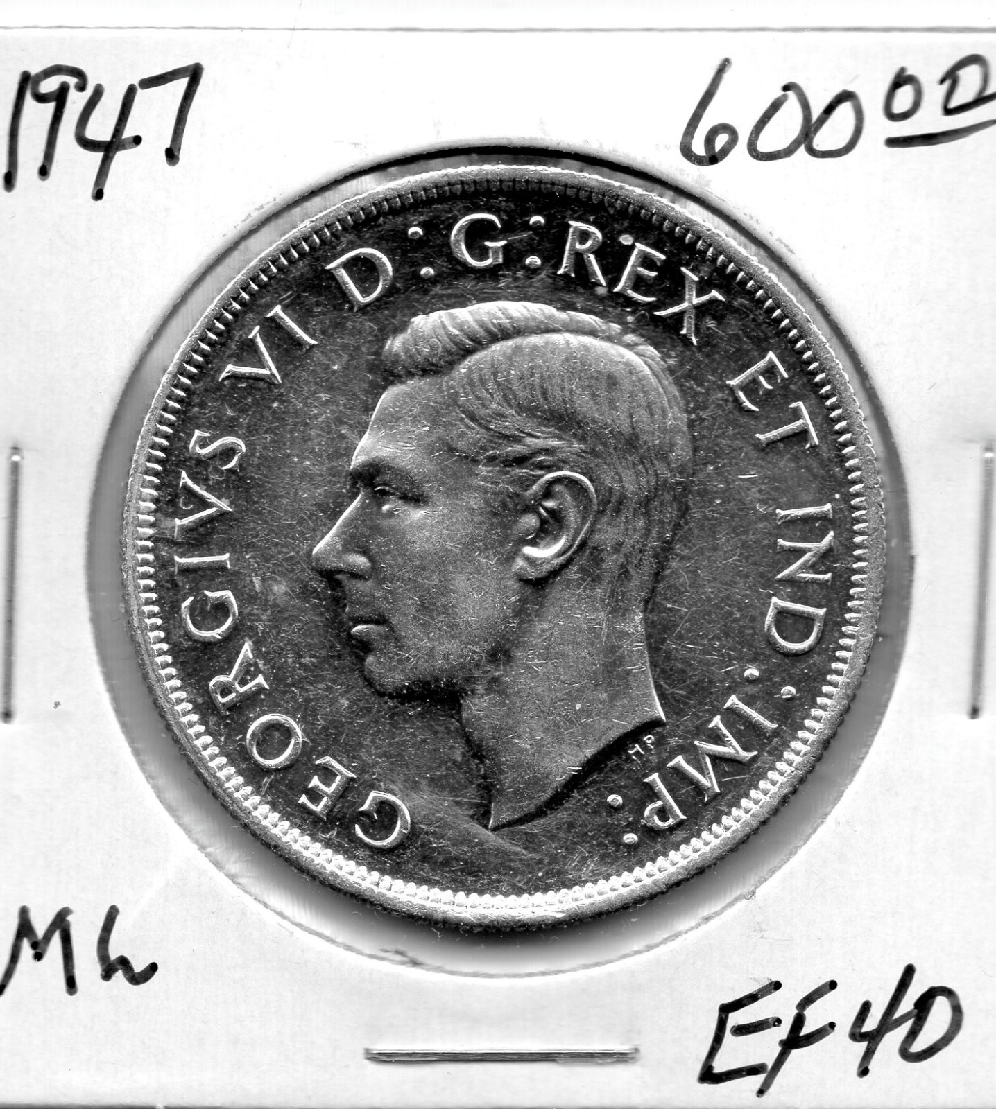 1947 Canada One Silver Dollar  EF ML