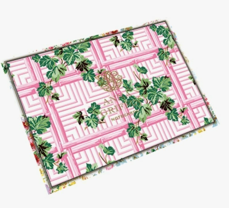 Anna Griffin, "Annalise Trellis" Boxed Set of 12 Folded Luxury Notecards, New