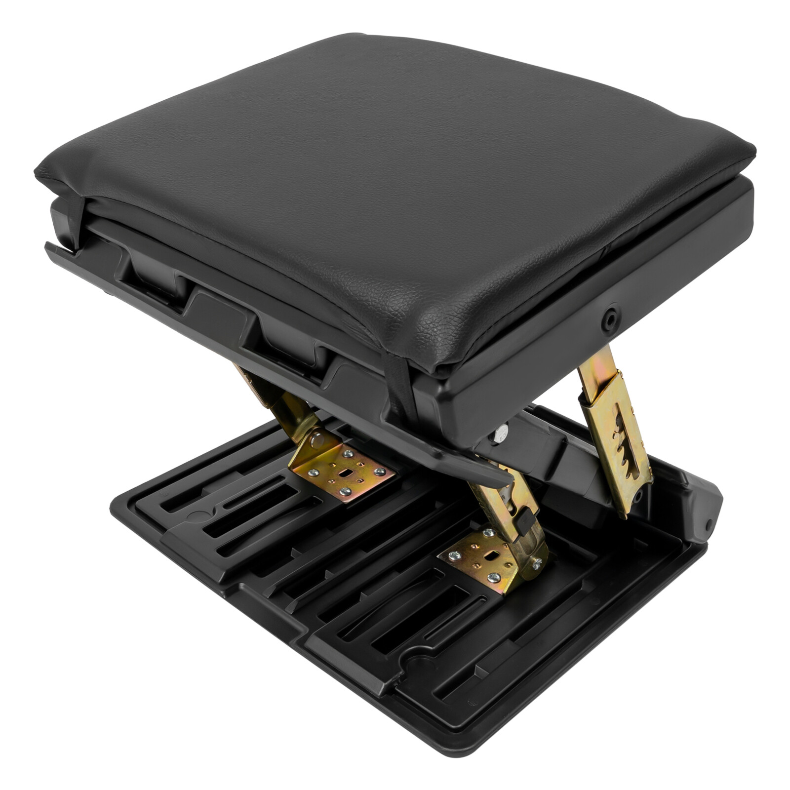 12.4*12.4*3.35in Black ABS& PU& Sponge& Copper Ergonomic Foldable Footrest ﻿ ﻿