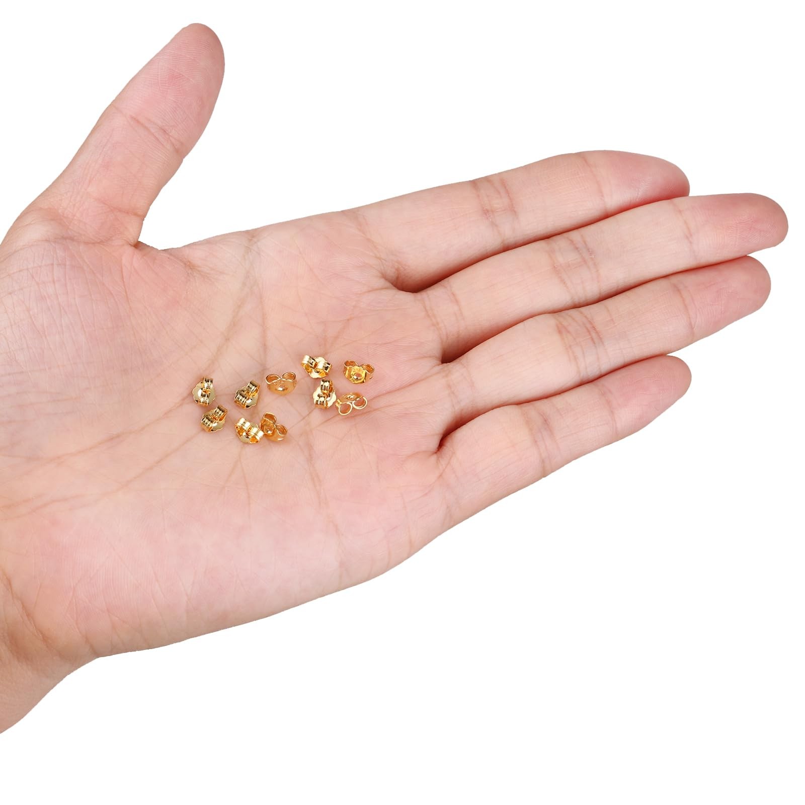 14K Gold Earring Backs Replacements - Hypoallergenic 6*4.5*3mm,