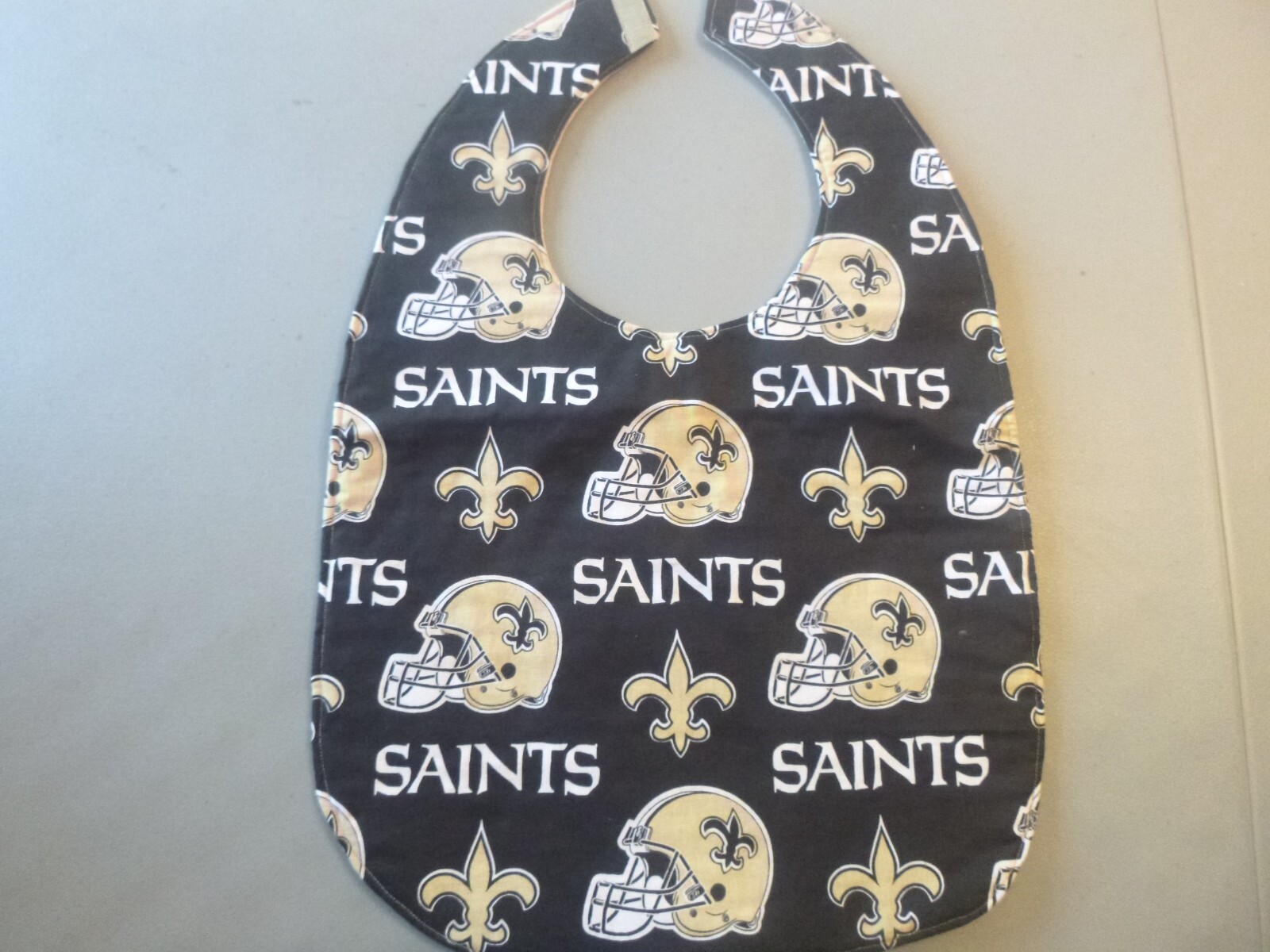 Saints Adult Bib/Clothing Protector double thick with Quilted Diamond Backing