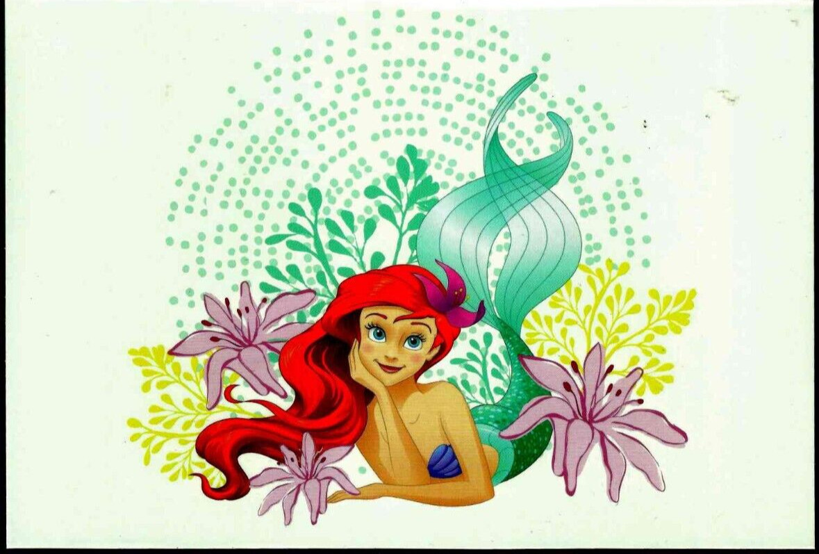 PRINCESS ARIEL DISNEY NOTE CARD, 6.3" x 4.2", BLANK, MADE IN THE USA
