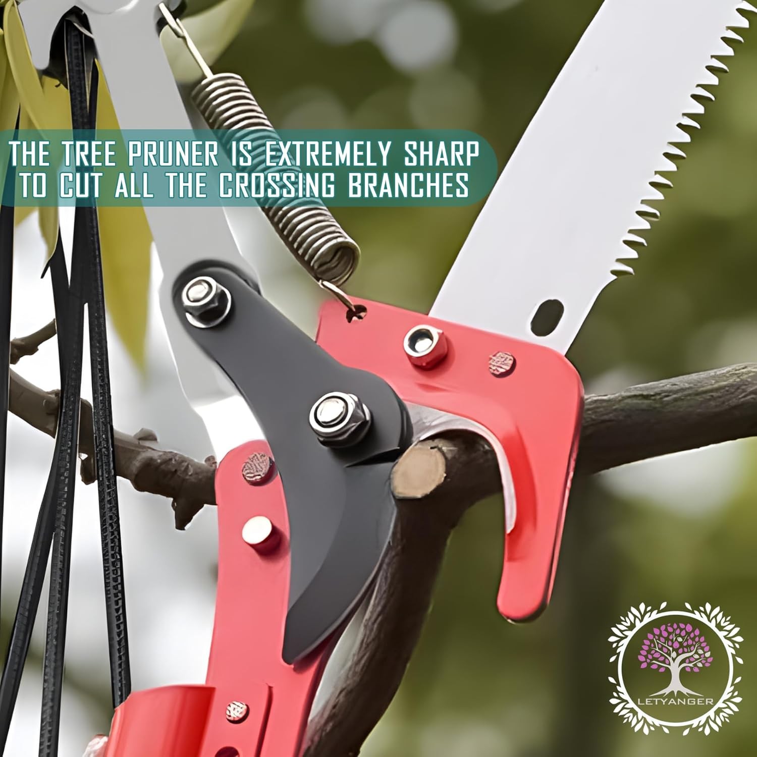 Pole Saws Tree Trimming 7.3-27 ft Extendable Tree Trimmers Long Handle Pruner
