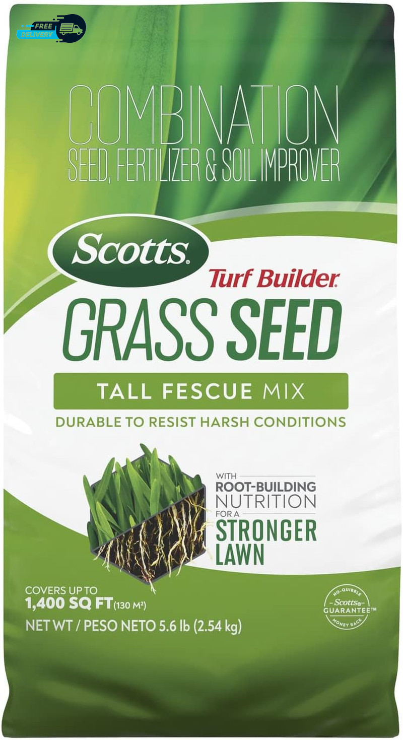 Turf Builder Grass Seed Tall Fescue Mix to Resist Harsh Conditions Lawn Seed