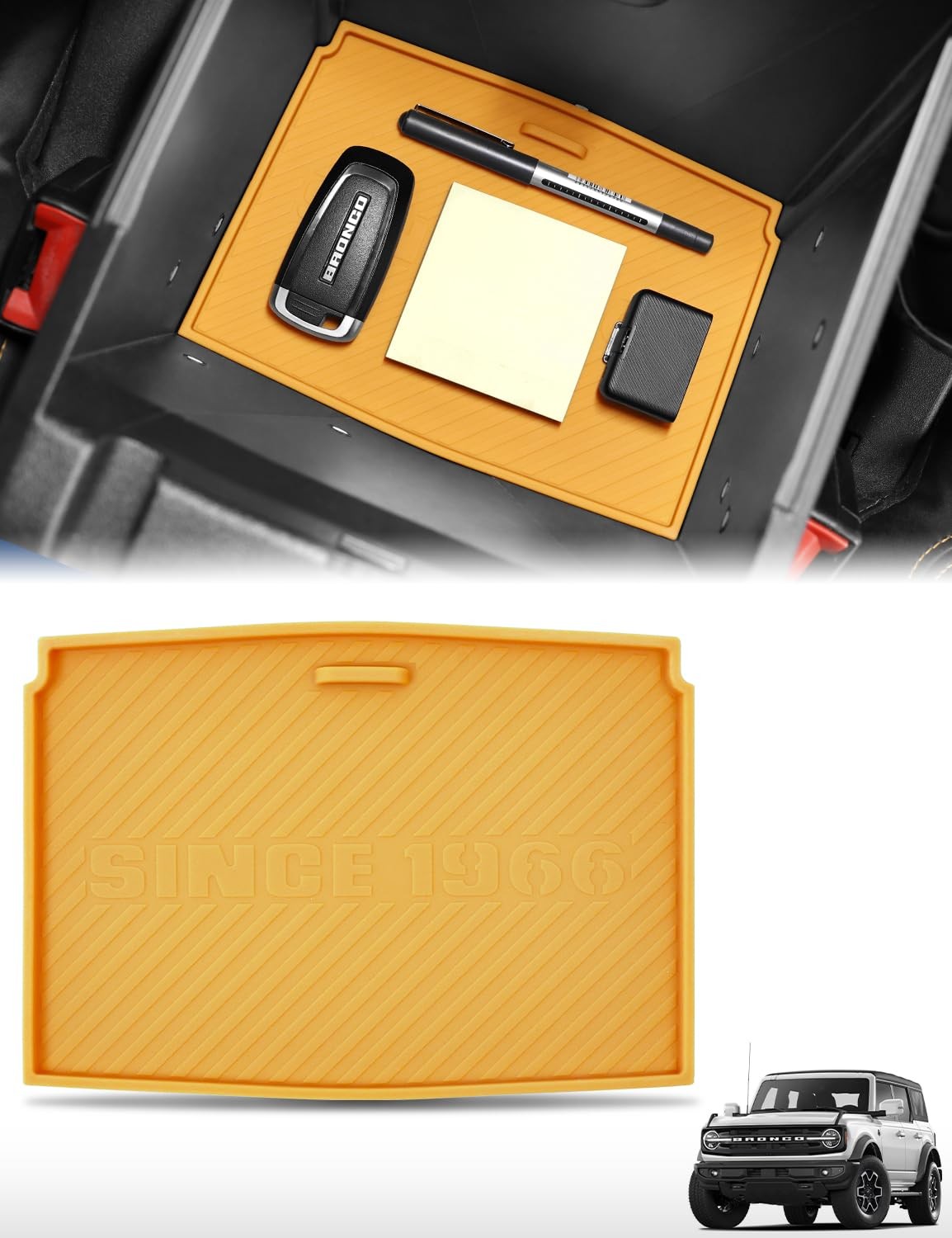 Ford Bronco 20212025 Center Console Organizer Tray NonSlip Mat Insert