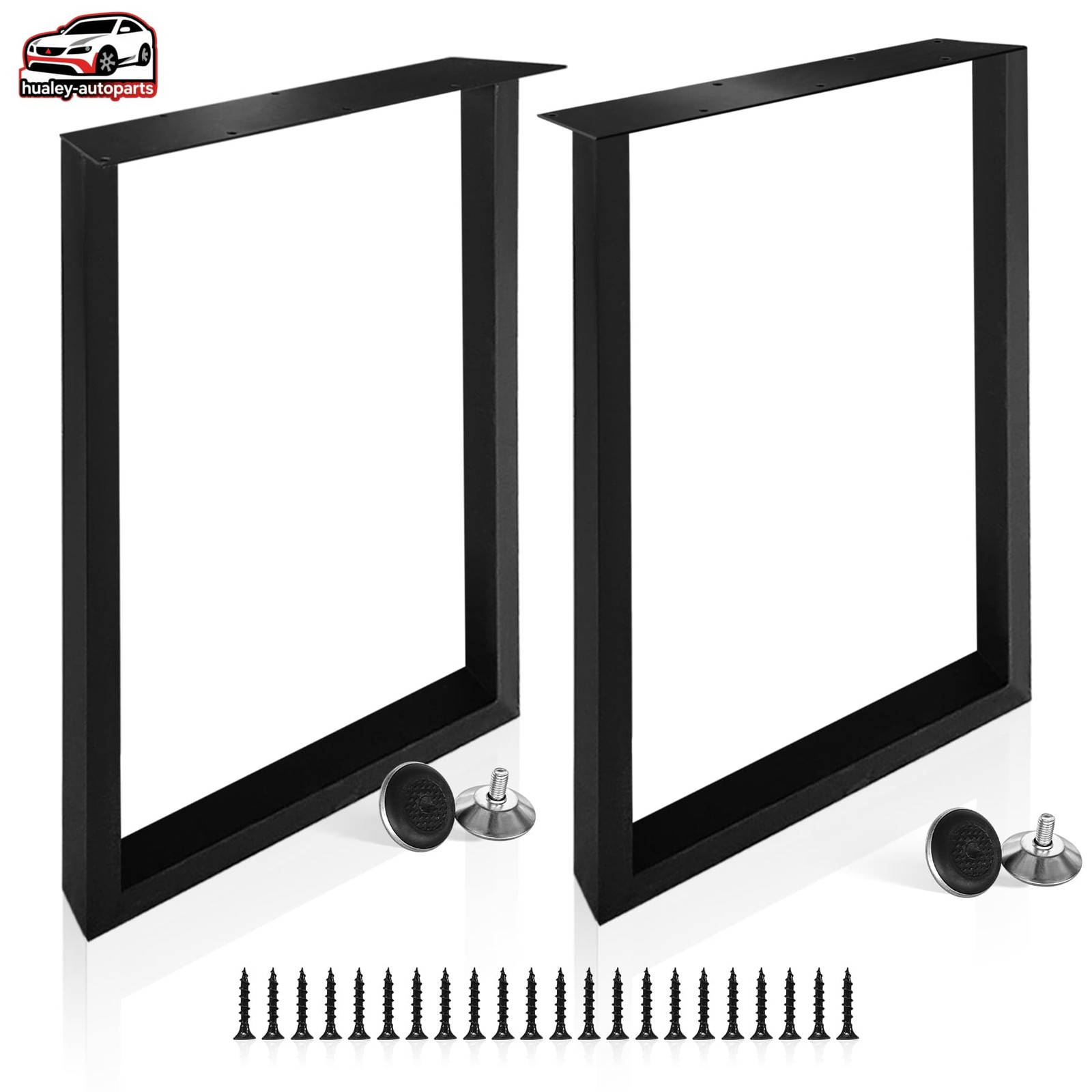 28" x 17.7" Black Table Legs Industrial Country Style Heavy Duty Set of Steel