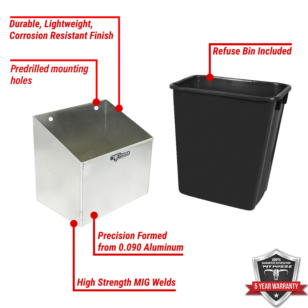 Pit Posse Aluminum Trash Container Holder Storage Trailer Organizer-Made in USA