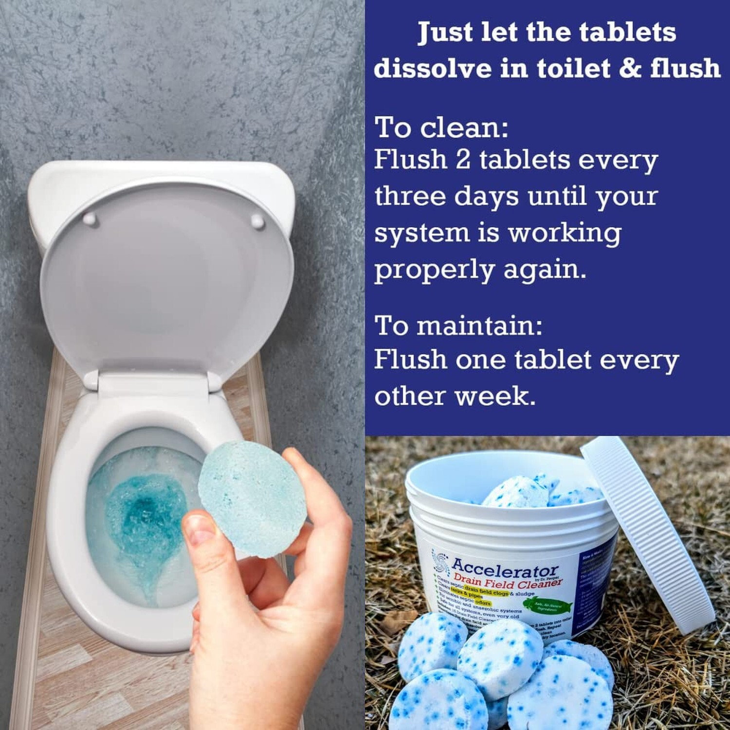 Accelerator by Dr. Pooper Drain Field Cleaner - Clears Septic Tank PLUS the L...