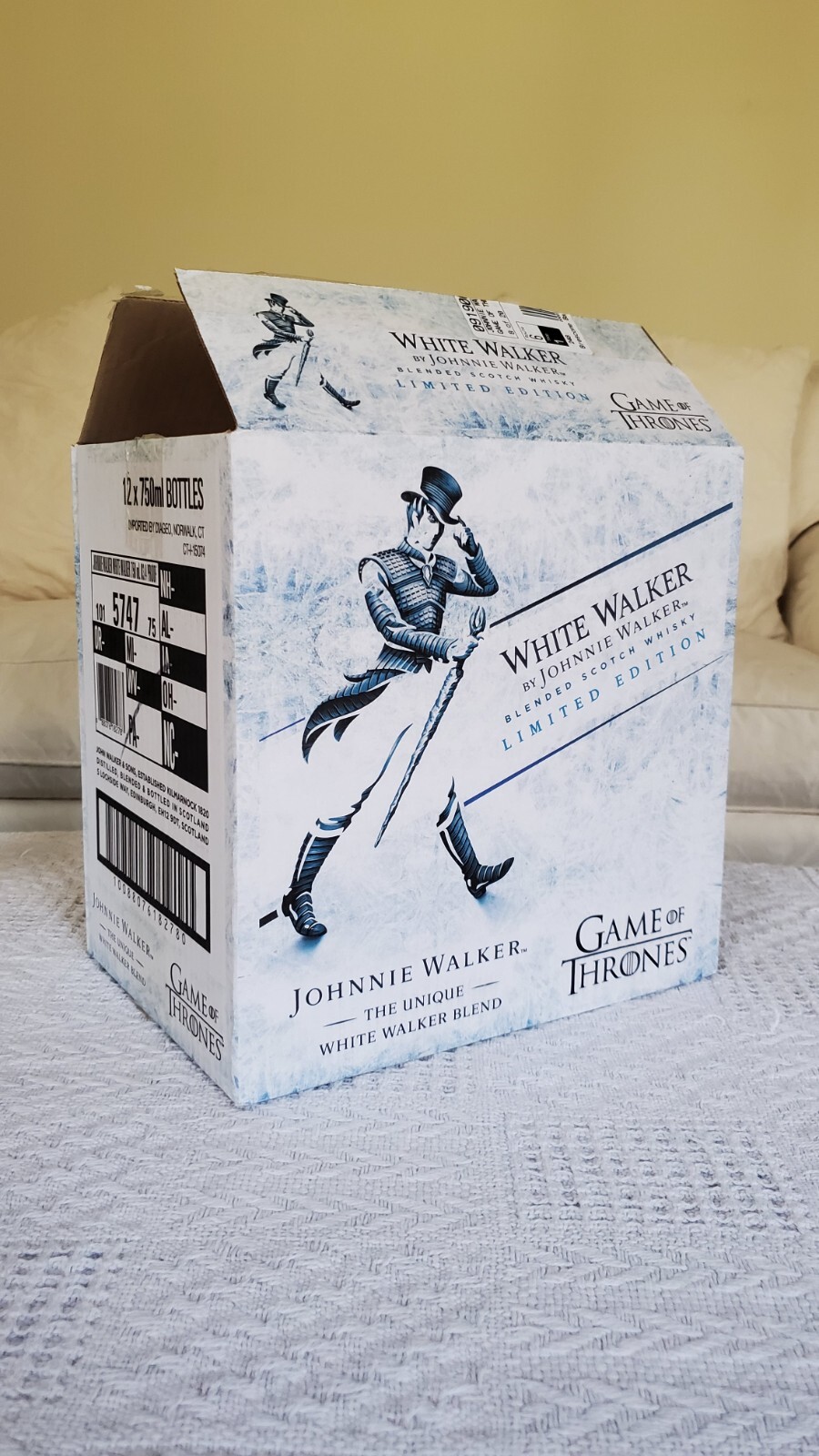 Johnnie Walker White Walker Limited Edition Empty Cardboard Shipping Box GOT