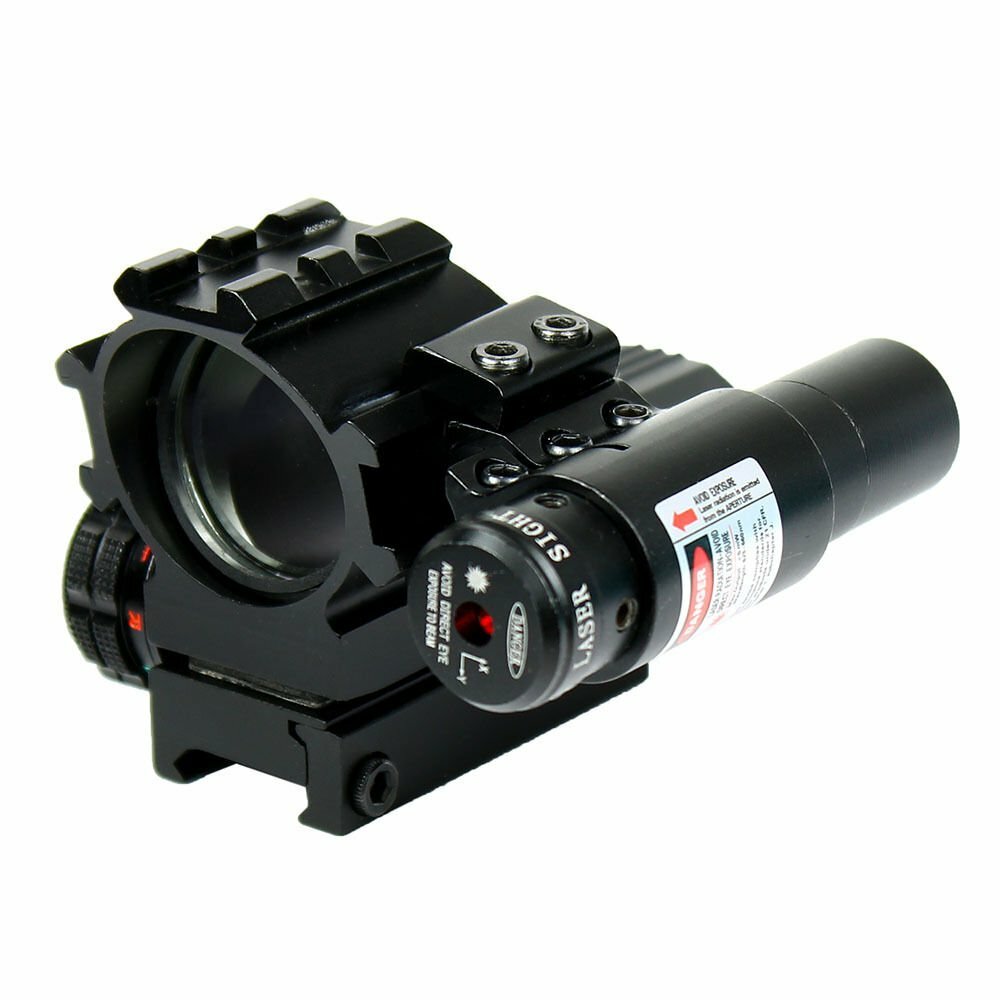 Holographic Red / Green 4 Reticles Reflex Dot Scope + Laser Scope Combo