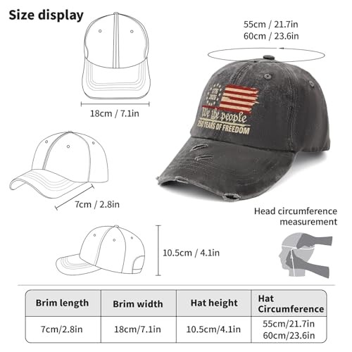 250th Anniversary 1776-2026 Commemorative Baseball Hats