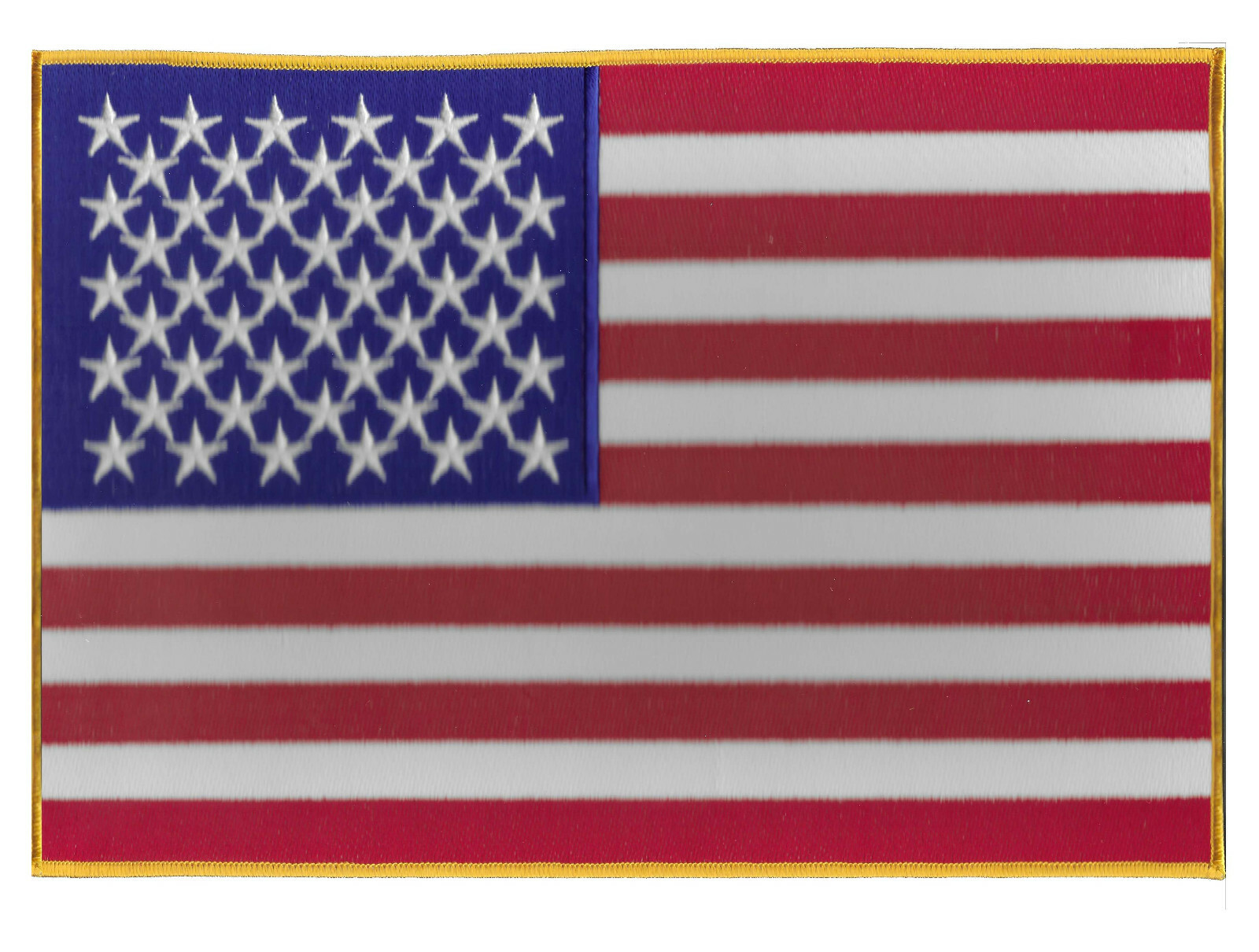 American Flag Patch -100% Embroidered Large, iron-on/sew-on 11 3/4" X 8"