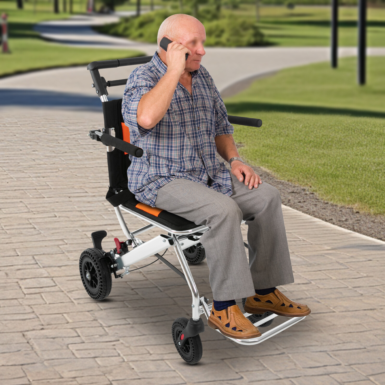 Portable Folding Wheelchair Ultra-Light Transportable Wheelchair for Seniors New