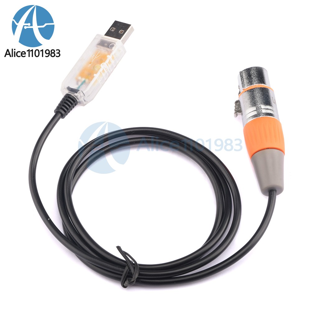 USB to DMX Interface Adapter Cable Stage Light PC DMX512 Controller Dimmer DMX