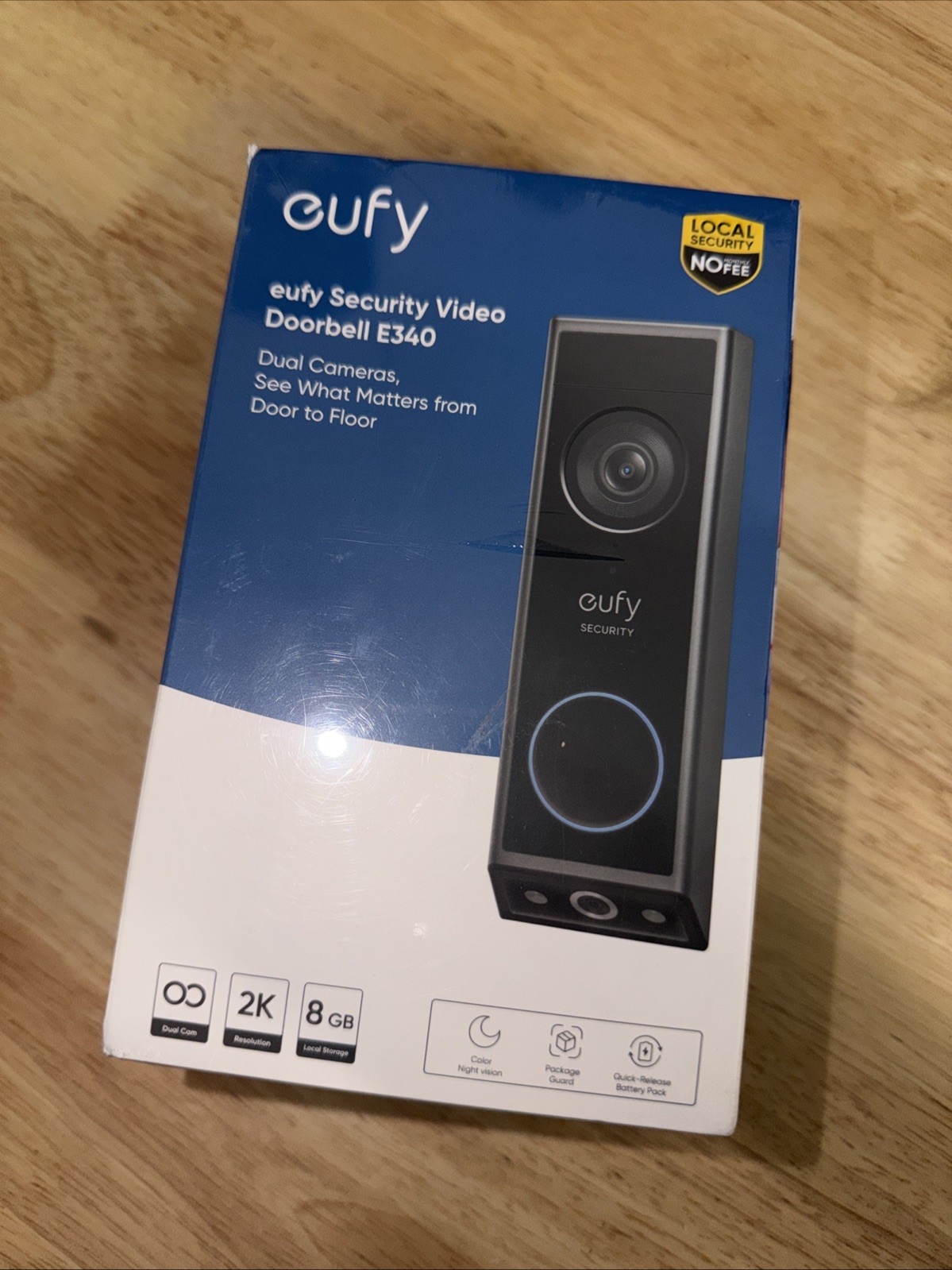 eufy Security E340 Video Smart Doorbell - Black (T8214111)