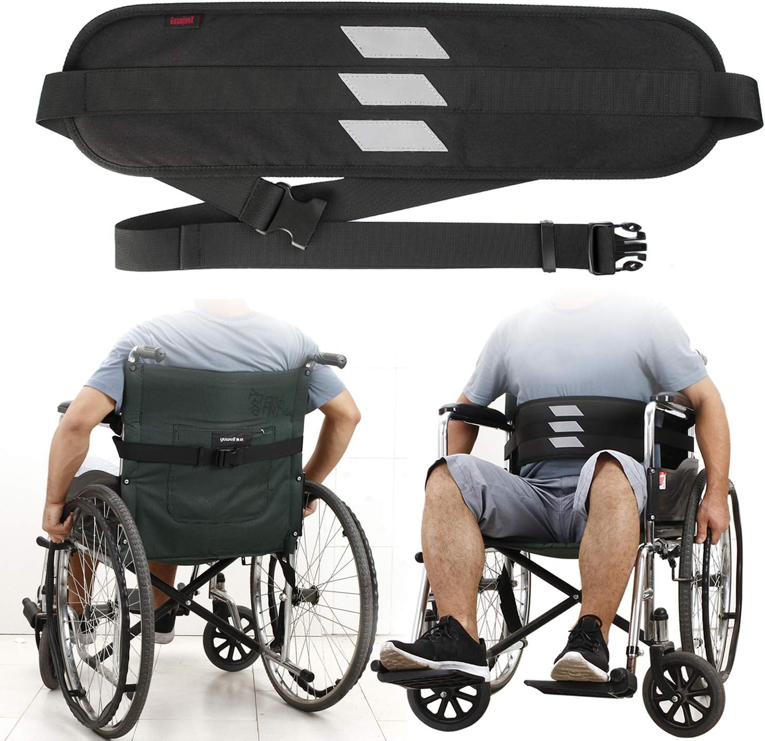 Wheelchair Seat Belt Medical Restraints Straps with Reflective Tape Patients Car