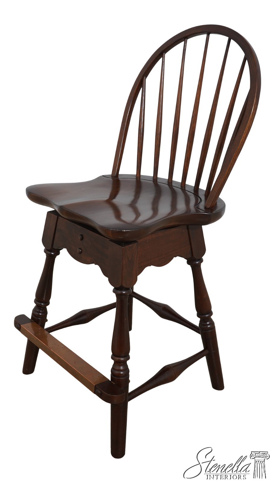 62698: FREDERICK DUCKLOE Windsor Style Cherry Swivel High Chair