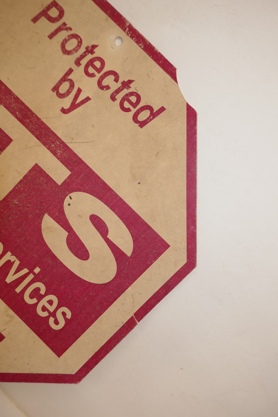 Vintage Plastic CTS Protective Services yard sign