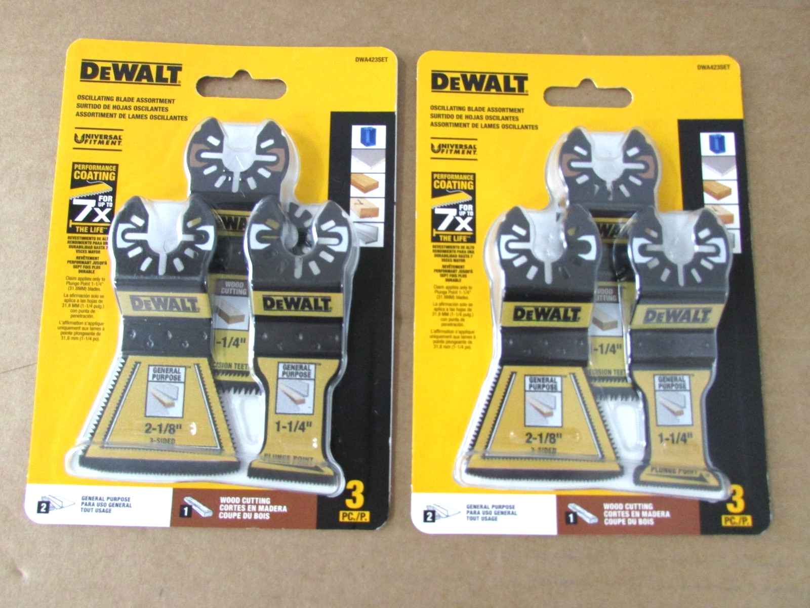 DEWALT Oscillating Blade Assortment 3 Pack 2TOTAL MODEL DWA423SET *NEW*