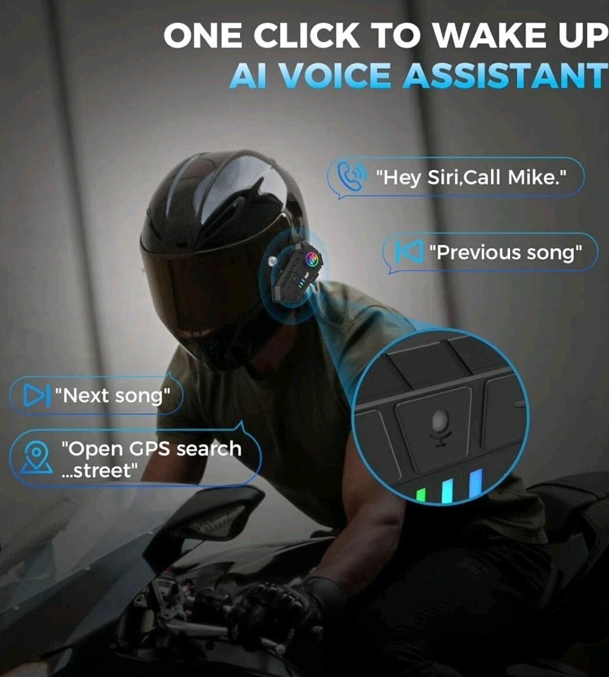 Moman H4 Plus Wireless Helmet Headset Intercom Noise Cancellation Microphone