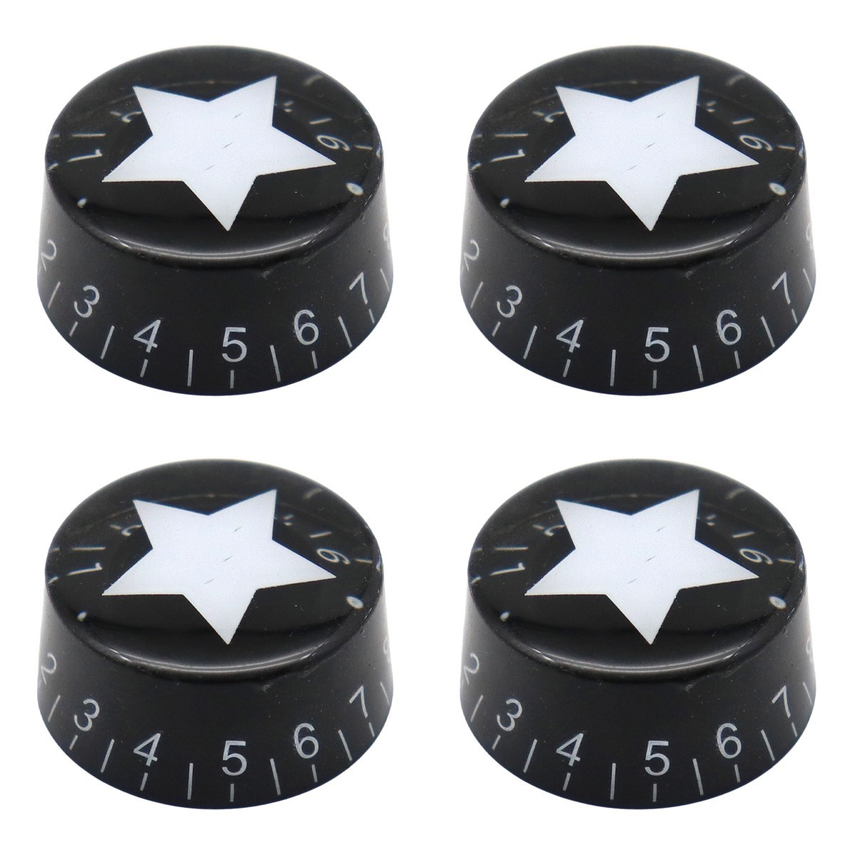 4Pcs Inlaid Star Guitar Knobs Push-in Volume Amplifier Audio Control Knobs Black