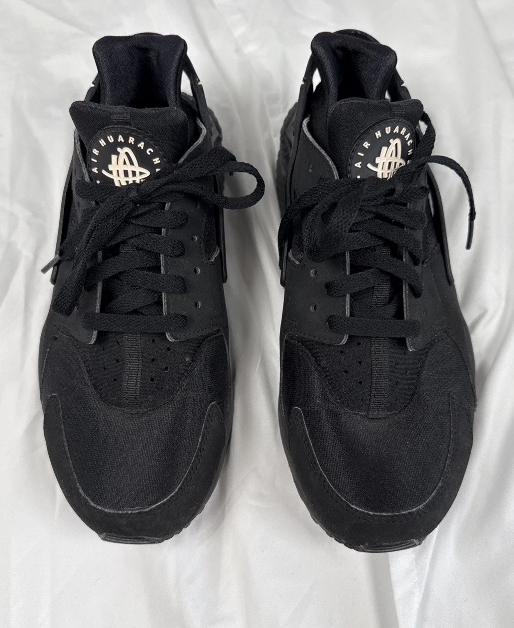 Nike Air Huarache Triple Black Men’s Running Shoes Sneakers Sz 9 EUC 318429-003
