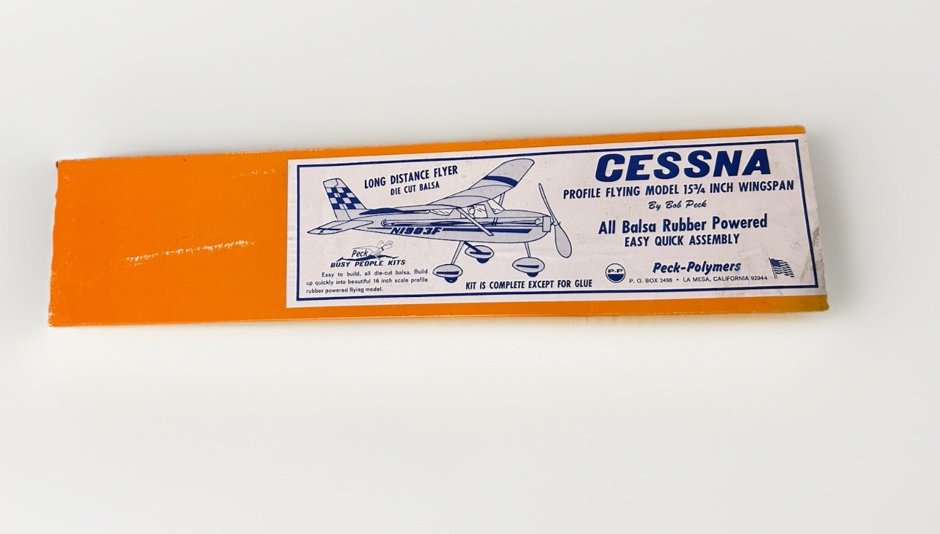 Vintage Complete Cessna Flying Model 15 3/4inch Kit Wooden Peck Polymers USA