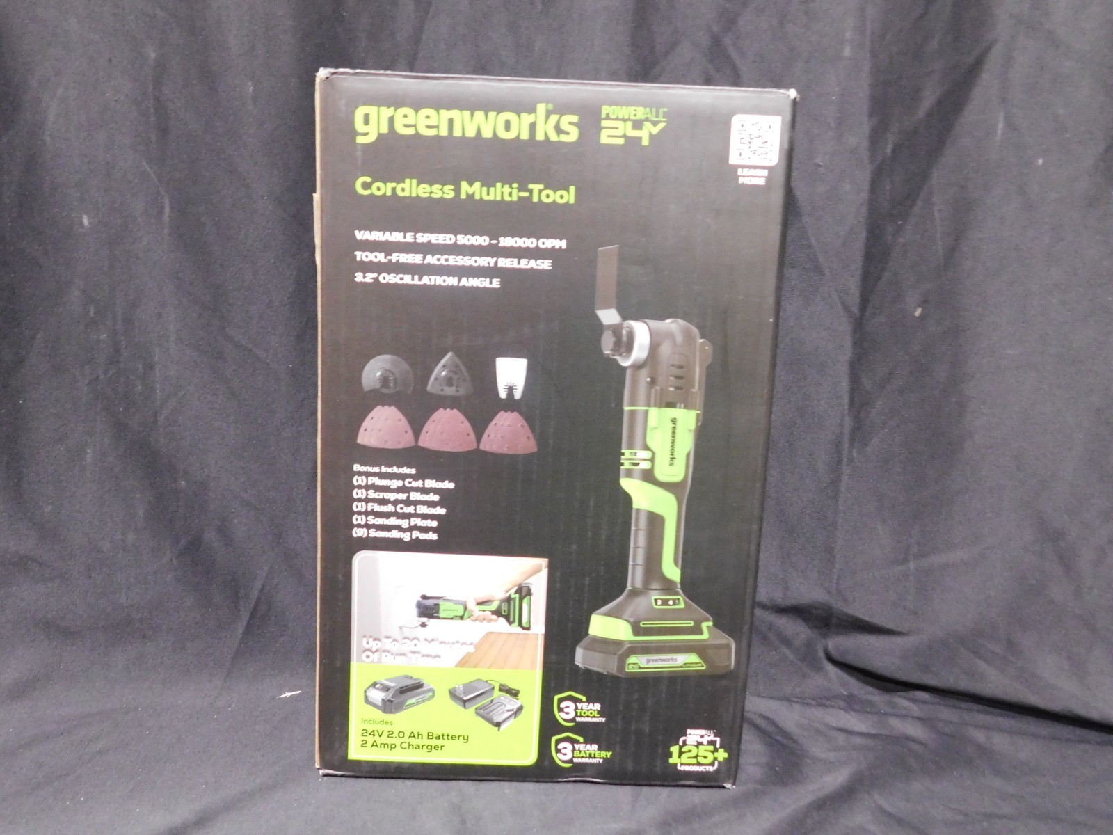 Greenworks 24V Cordless Multi-Tool w/ 13 Acc, 2.0Ah Battery & Charger (EB101)