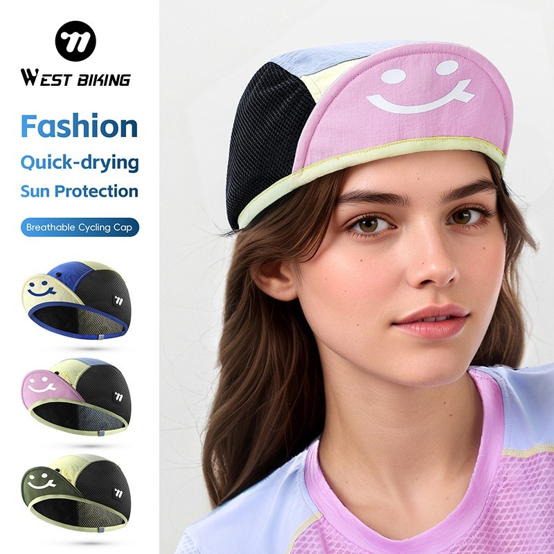 WEST BIKING Breathable Cycling Cap Quick-Drying Outdoor Sports Sun Hat with Brim