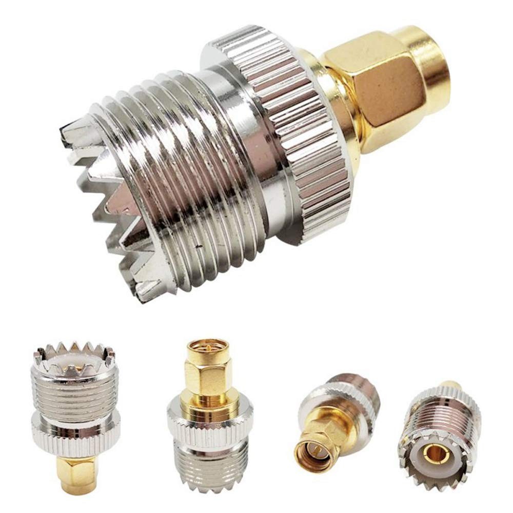 TengKo UHF Female to SMA Male Adapter RF Coax Connector SO239(PL259) 2 Pack