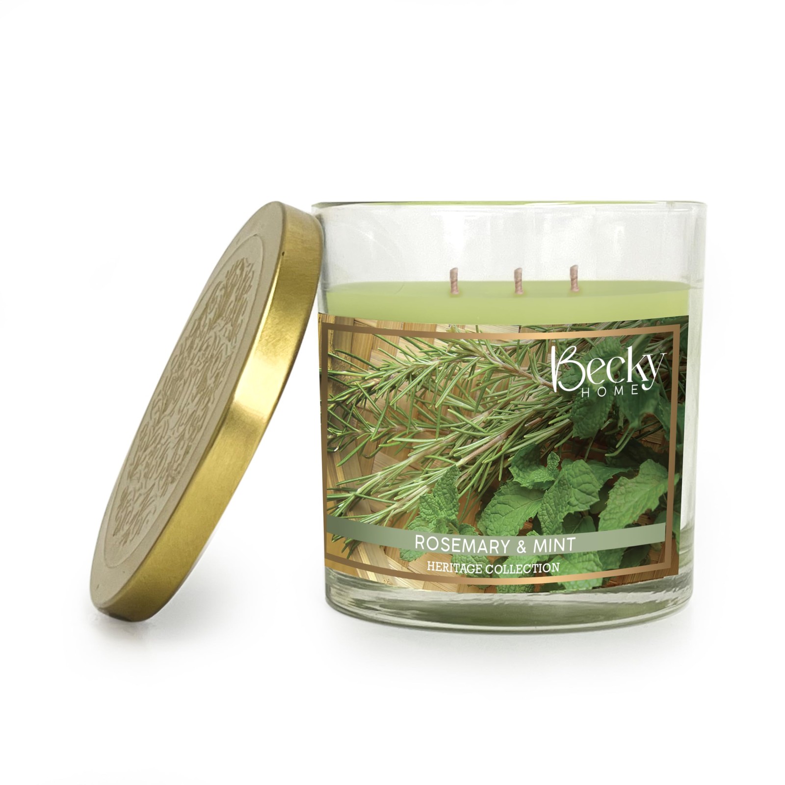 3 Wick Candle 14.5oz Rosemary Mint Candle 3 Wick Candles Big Candles Huge Can...