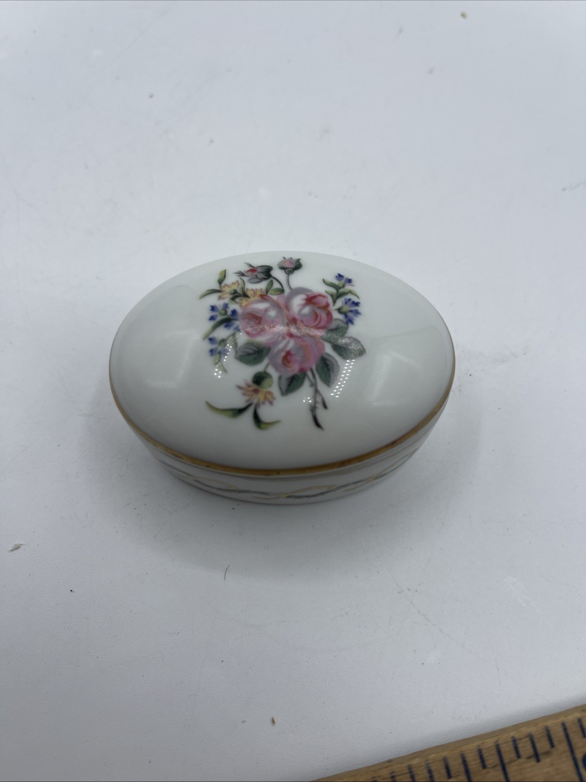 Limoges Haviland Oval Trinket Box France 3”