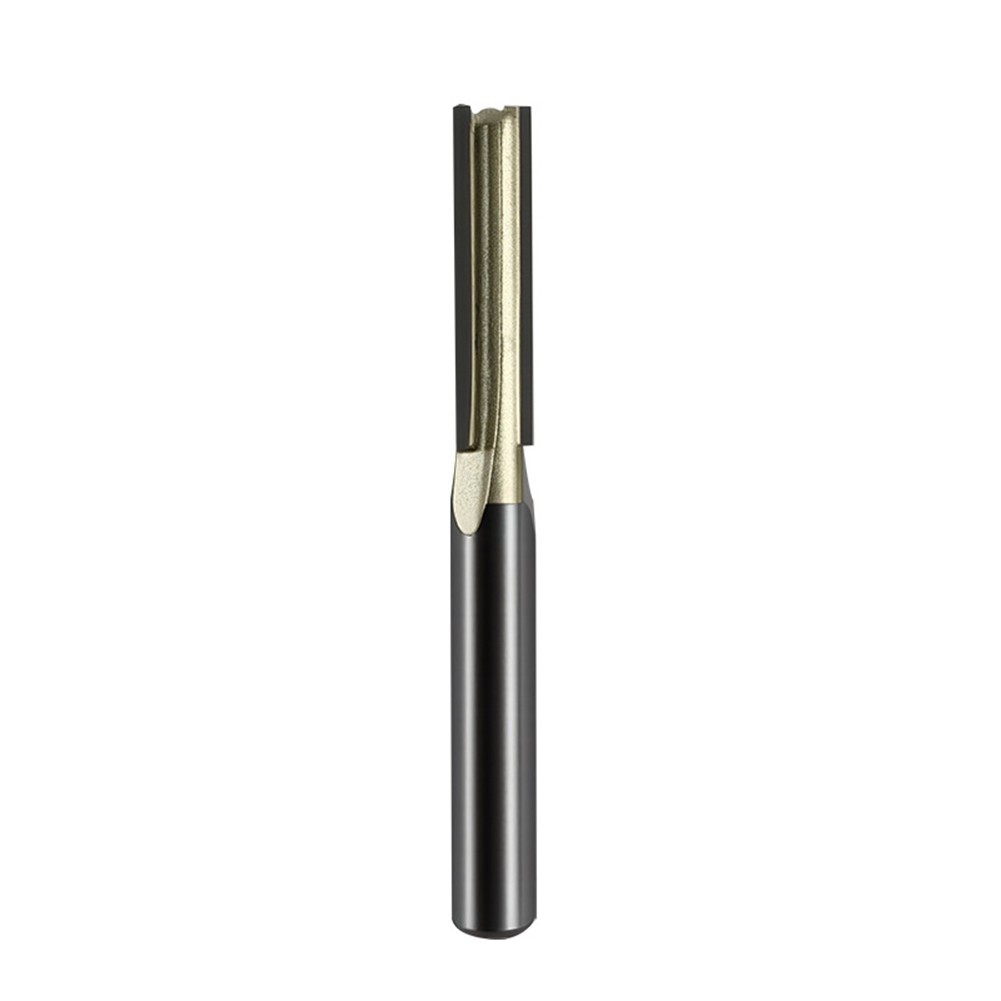 Wood Router Bit 3 Flute Straight with Spiral Chip Removal for Clean Wood Cuts