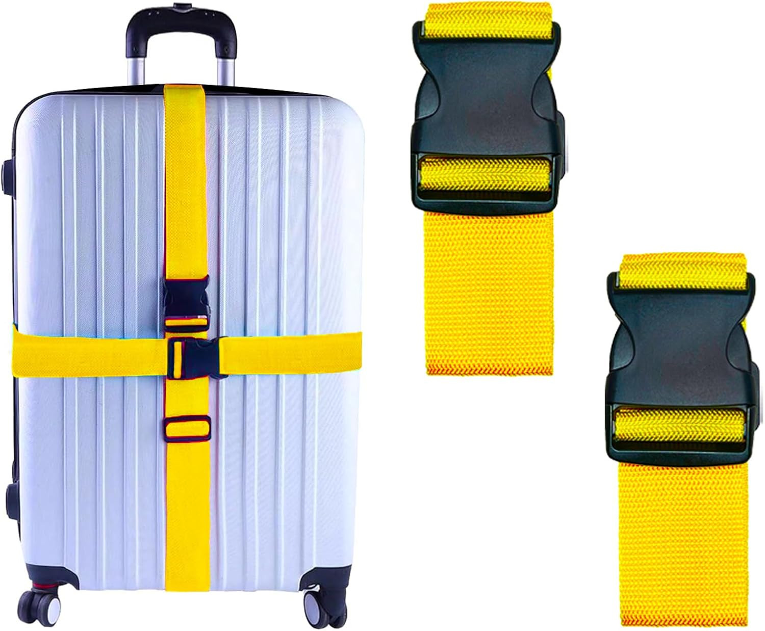 2 Pack Suitcase Belts, Adjustable Luggage Straps, Bright Colors Travel Packing S