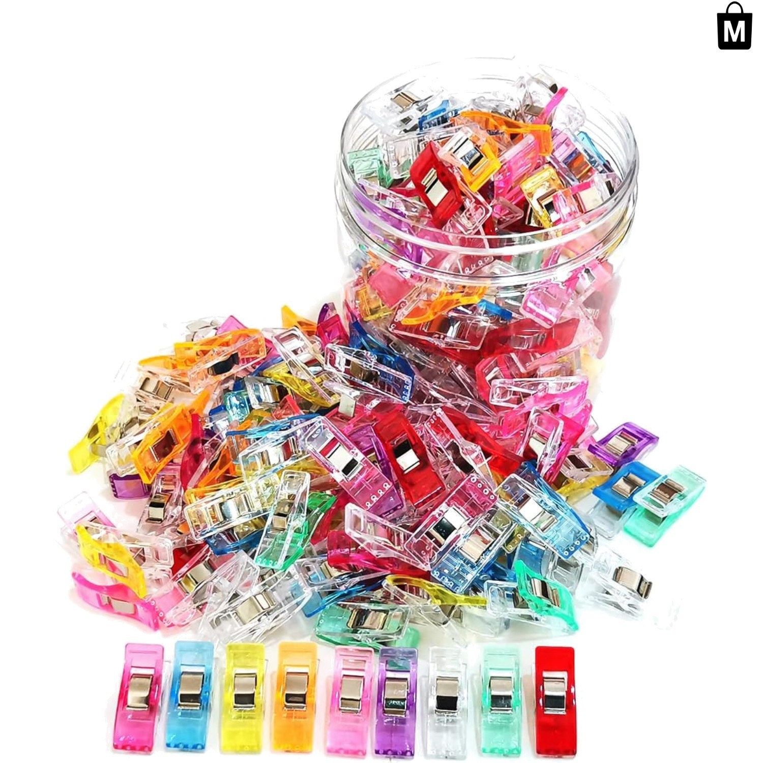 Versatile 100 Pcs Sewing Clips - Assorted Colors for Precise Craft Applications