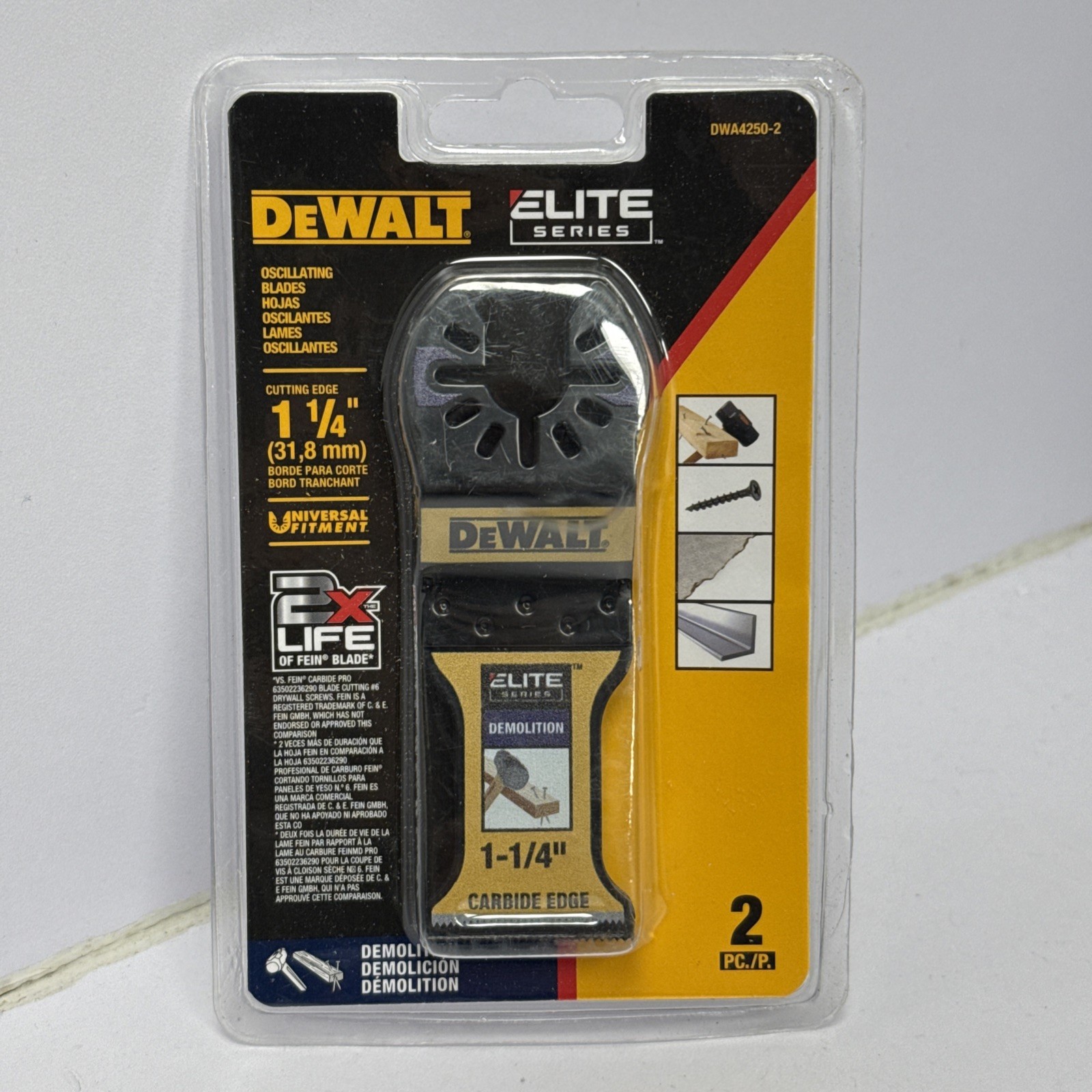 DEWALT 1-1/4" DWA4250-2 Oscillating Blades 2pc
