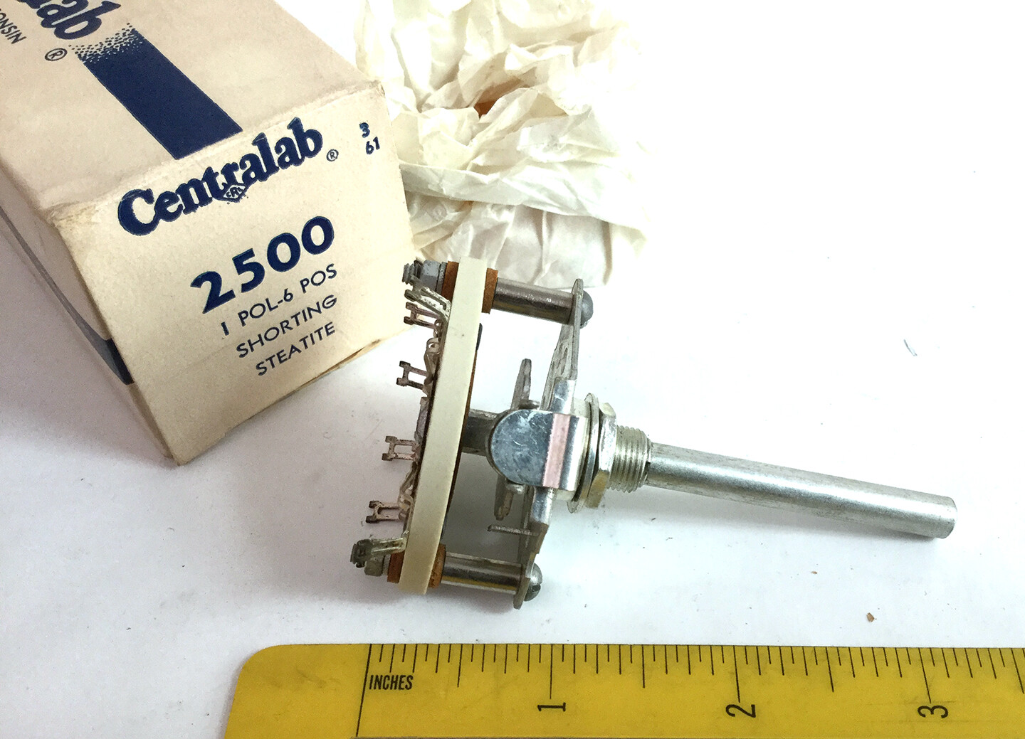 1 NOS Centralab Ceramic 2500 Rotary Switch, 1 pol - 6 pos