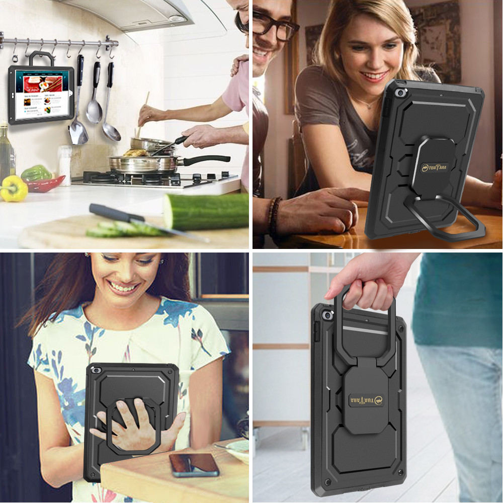 For iPad 9.7 2018 6th Gen Mutiple Angles Screen Protector Hard Back Case Cover