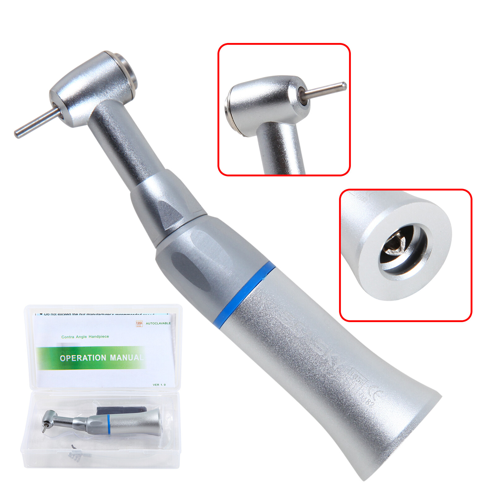 Dental Low Slow Speed Contra Angle Handpiece Fit FG 1.6mm Burs E-type