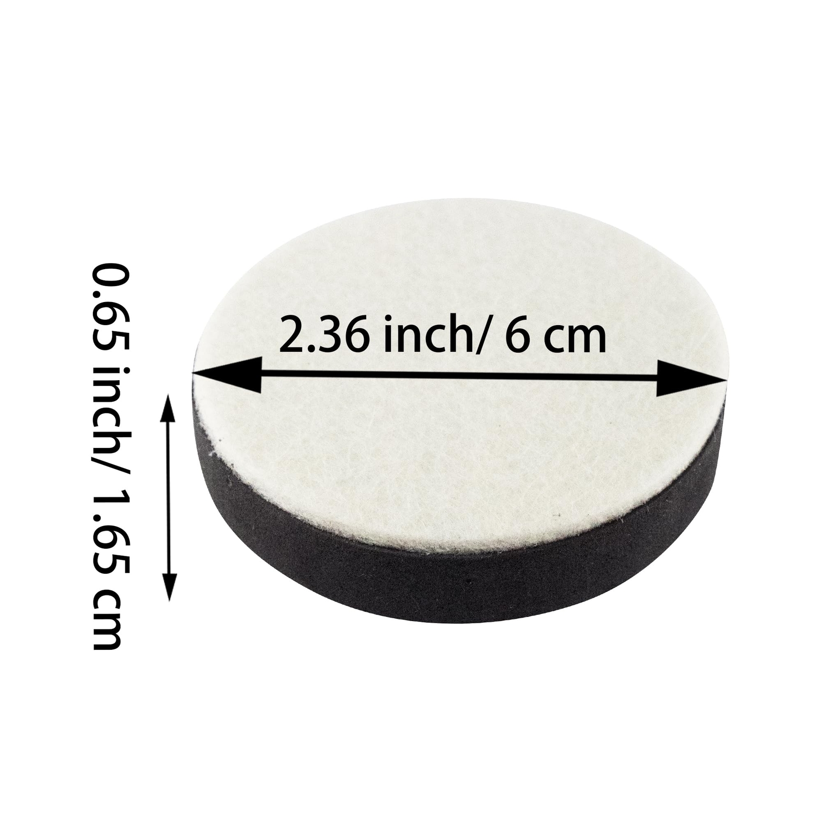 4 Pack Self-Adhesive Furniture Risers 0.65 inch Black Round Bed Table Lift