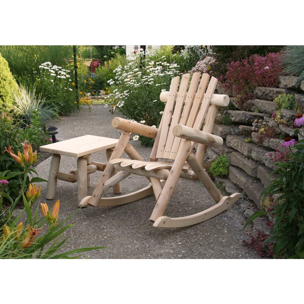 Cedar Log End Table